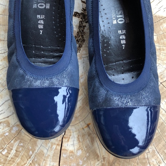 Mephisto Elettra Ballet Flat Navy Leather 7 M - Picture 7 of 8